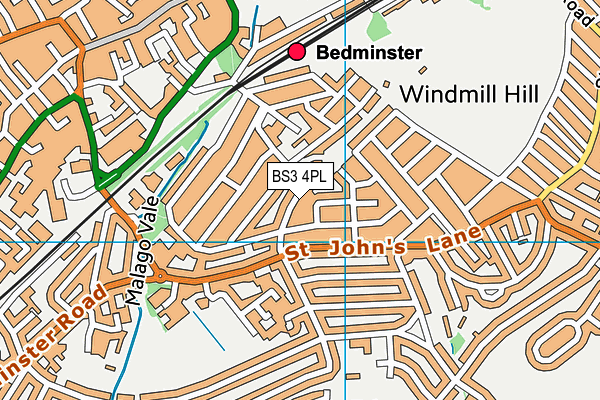 BS3 4PL map - OS VectorMap District (Ordnance Survey)