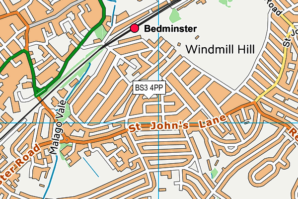 BS3 4PP map - OS VectorMap District (Ordnance Survey)