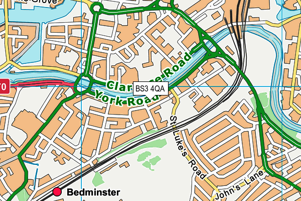 BS3 4QA map - OS VectorMap District (Ordnance Survey)