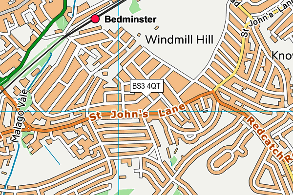 BS3 4QT map - OS VectorMap District (Ordnance Survey)