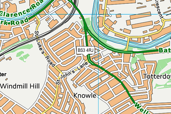 BS3 4RJ map - OS VectorMap District (Ordnance Survey)