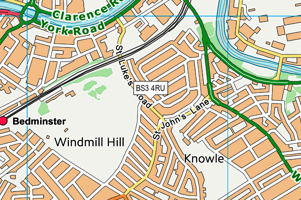 BS3 4RU map - OS VectorMap District (Ordnance Survey)