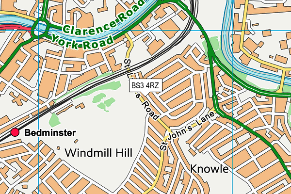 BS3 4RZ map - OS VectorMap District (Ordnance Survey)
