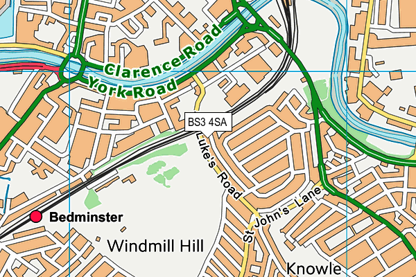 BS3 4SA map - OS VectorMap District (Ordnance Survey)