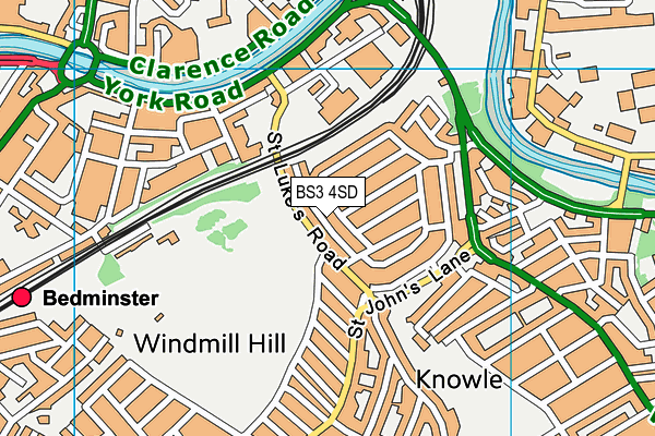 BS3 4SD map - OS VectorMap District (Ordnance Survey)
