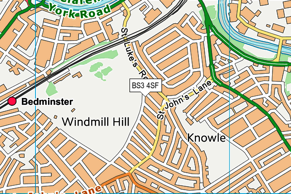 BS3 4SF map - OS VectorMap District (Ordnance Survey)