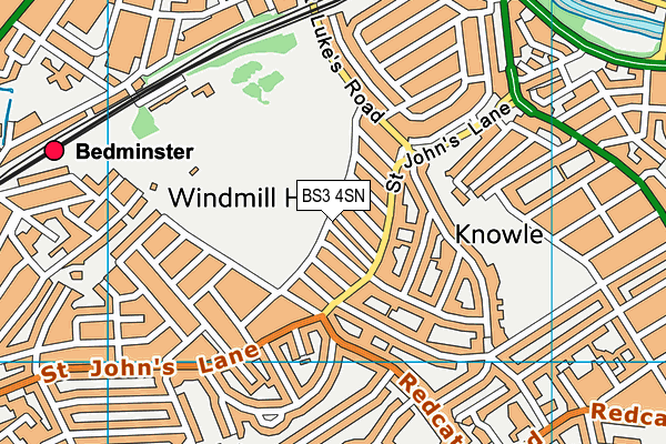 BS3 4SN map - OS VectorMap District (Ordnance Survey)