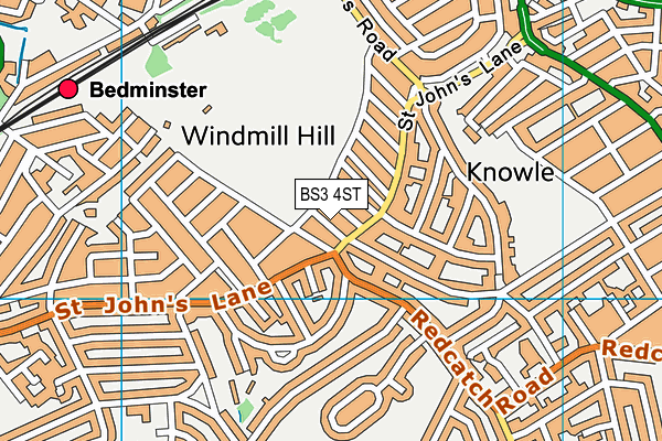 BS3 4ST map - OS VectorMap District (Ordnance Survey)