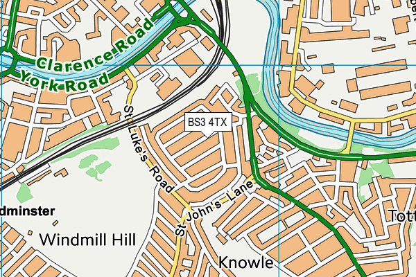 BS3 4TX map - OS VectorMap District (Ordnance Survey)