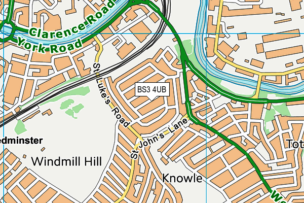 BS3 4UB map - OS VectorMap District (Ordnance Survey)