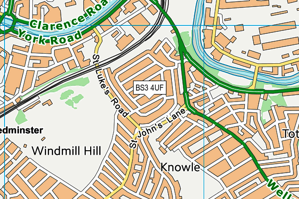 BS3 4UF map - OS VectorMap District (Ordnance Survey)