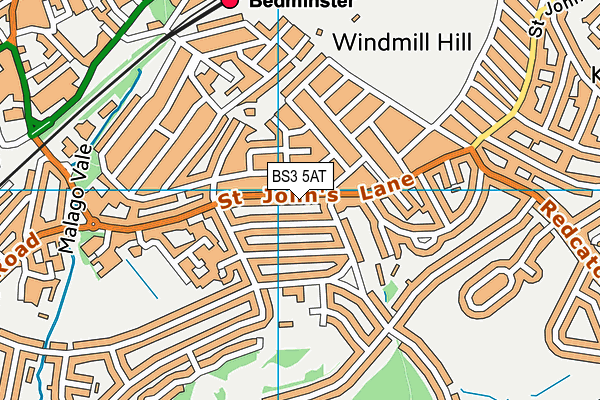 BS3 5AT map - OS VectorMap District (Ordnance Survey)