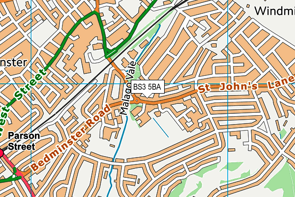 BS3 5BA map - OS VectorMap District (Ordnance Survey)