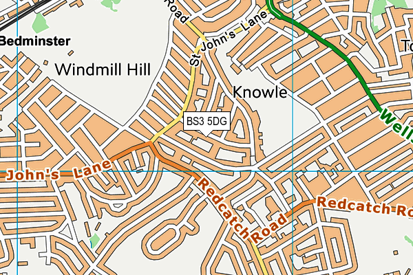 BS3 5DG map - OS VectorMap District (Ordnance Survey)