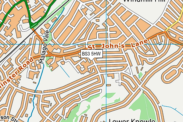 BS3 5HW map - OS VectorMap District (Ordnance Survey)