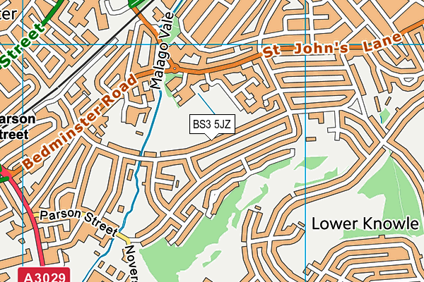 BS3 5JZ map - OS VectorMap District (Ordnance Survey)