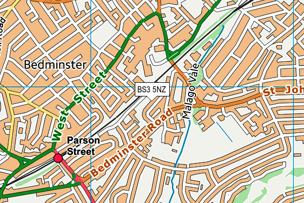 BS3 5NZ map - OS VectorMap District (Ordnance Survey)