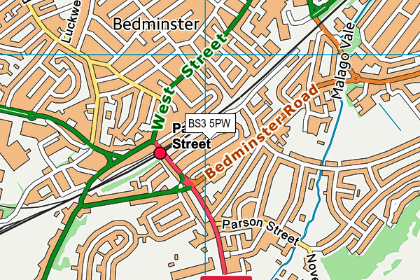 BS3 5PW map - OS VectorMap District (Ordnance Survey)
