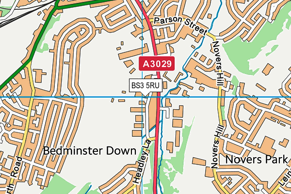 BS3 5RU map - OS VectorMap District (Ordnance Survey)