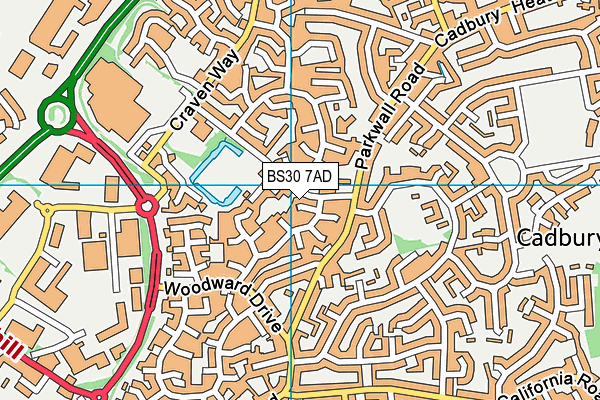 BS30 7AD map - OS VectorMap District (Ordnance Survey)