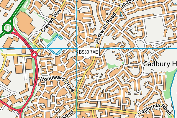 BS30 7AE map - OS VectorMap District (Ordnance Survey)