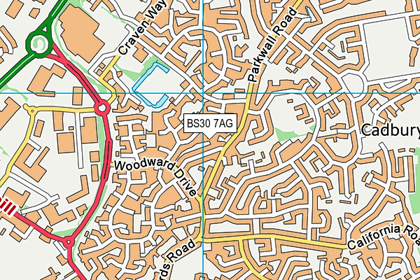 BS30 7AG map - OS VectorMap District (Ordnance Survey)