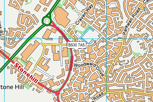 BS30 7AS map - OS VectorMap District (Ordnance Survey)