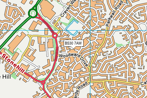 BS30 7AW map - OS VectorMap District (Ordnance Survey)