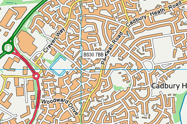 BS30 7BB map - OS VectorMap District (Ordnance Survey)
