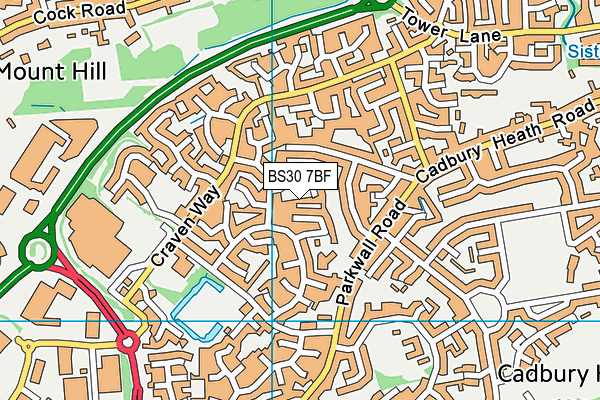 BS30 7BF map - OS VectorMap District (Ordnance Survey)