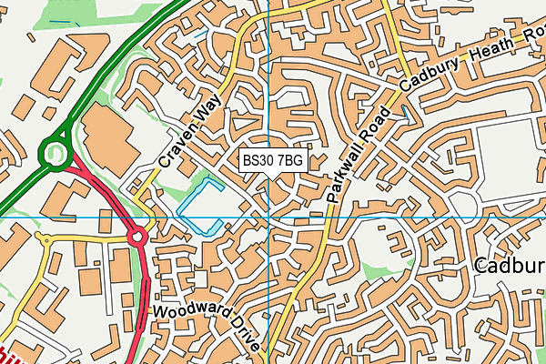 BS30 7BG map - OS VectorMap District (Ordnance Survey)