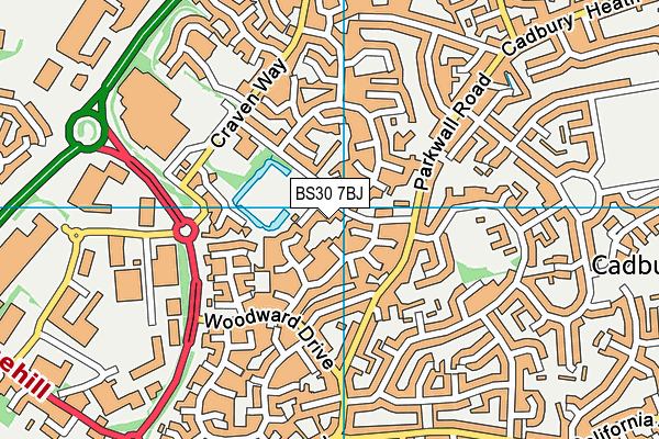 BS30 7BJ map - OS VectorMap District (Ordnance Survey)
