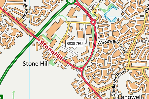 Longwell Green Bmx Track map (BS30 7EU) - OS VectorMap District (Ordnance Survey)
