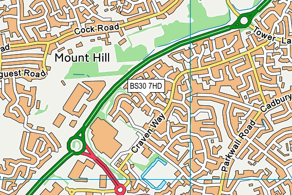 BS30 7HD map - OS VectorMap District (Ordnance Survey)