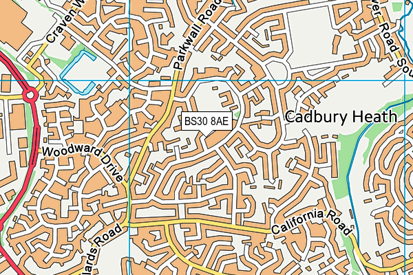 BS30 8AE map - OS VectorMap District (Ordnance Survey)