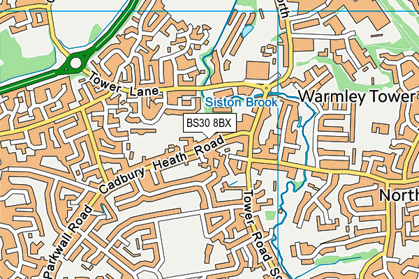 Cadbury Heath Football Club map (BS30 8BX) - OS VectorMap District (Ordnance Survey)
