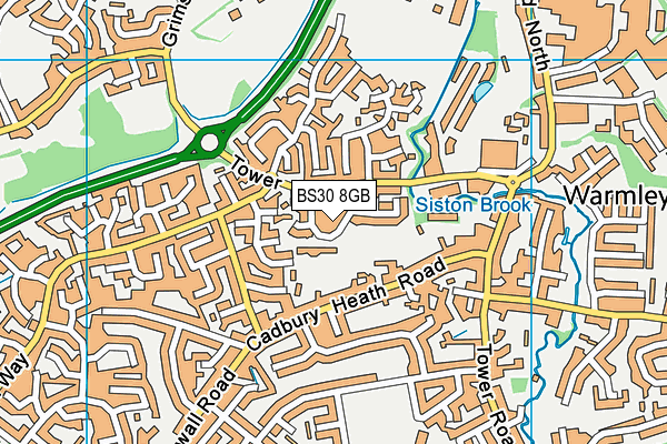Cadbury Heath Primary School map (BS30 8GB) - OS VectorMap District (Ordnance Survey)