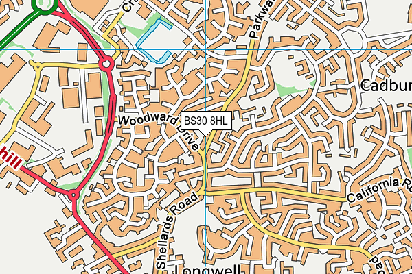 BS30 8HL map - OS VectorMap District (Ordnance Survey)