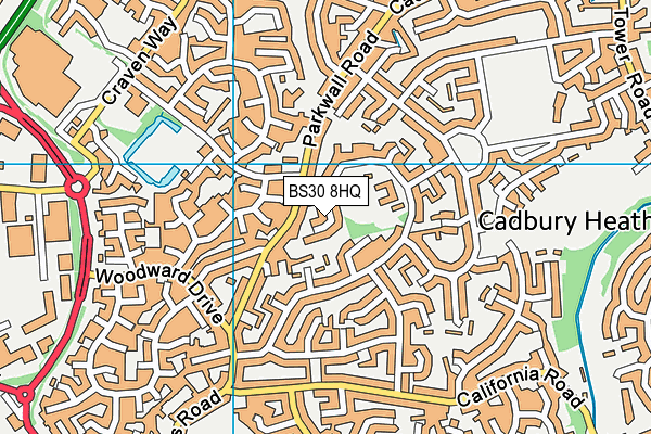 BS30 8HQ map - OS VectorMap District (Ordnance Survey)