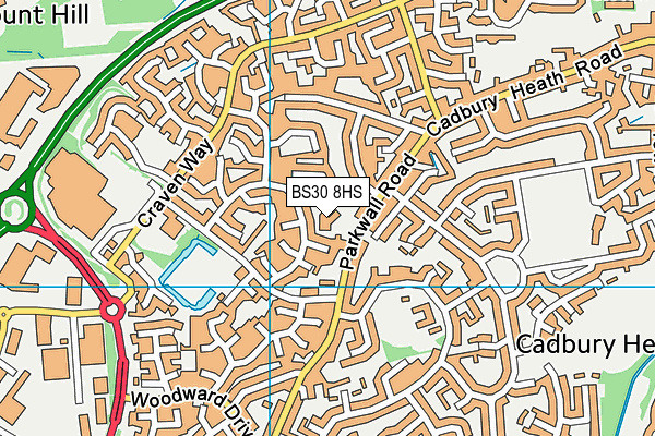 BS30 8HS map - OS VectorMap District (Ordnance Survey)