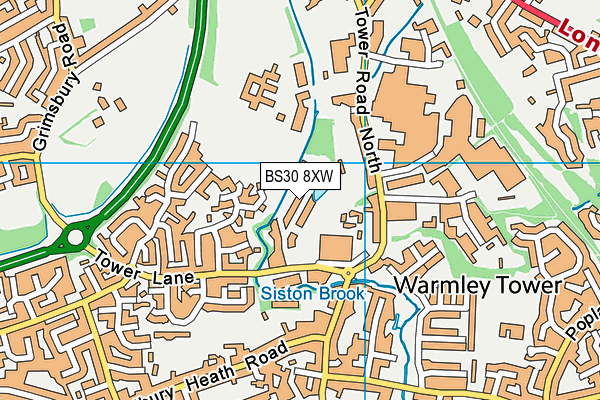 BS30 8XW map - OS VectorMap District (Ordnance Survey)
