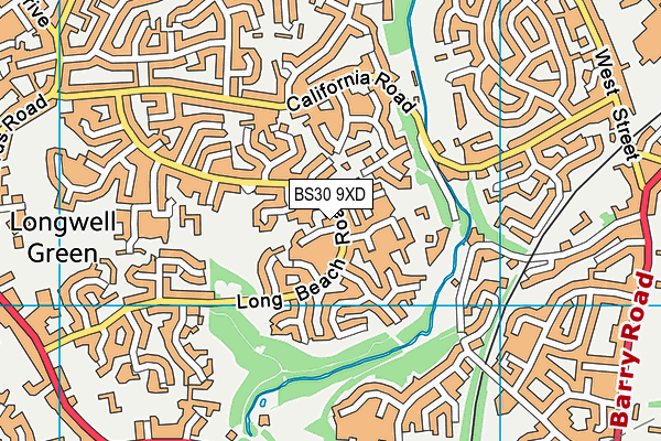 BS30 9XD map - OS VectorMap District (Ordnance Survey)