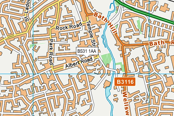 BS31 1AA map - OS VectorMap District (Ordnance Survey)