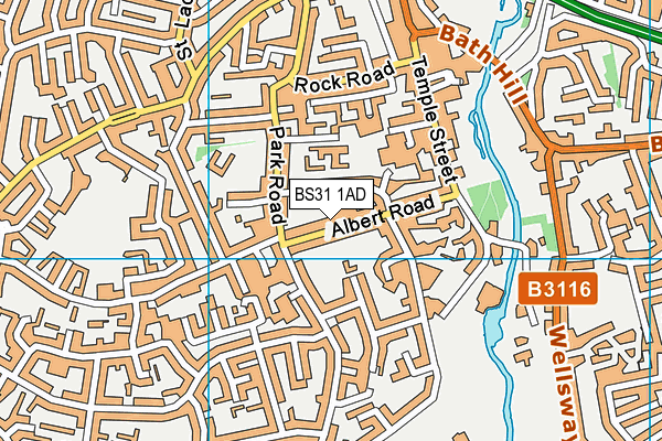 BS31 1AD map - OS VectorMap District (Ordnance Survey)