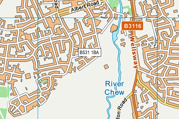 BS31 1BA map - OS VectorMap District (Ordnance Survey)