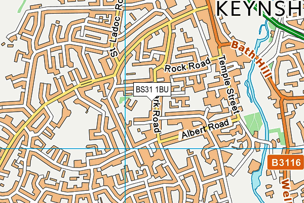 BS31 1BU map - OS VectorMap District (Ordnance Survey)
