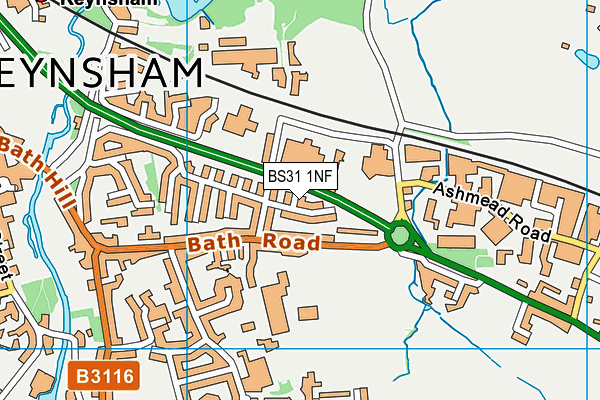 BS31 1NF map - OS VectorMap District (Ordnance Survey)