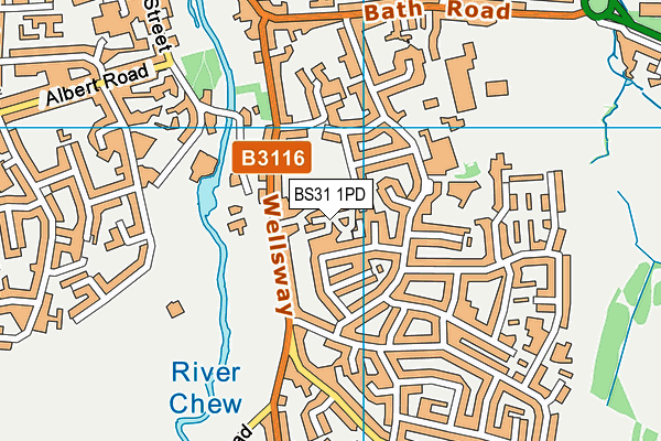 BS31 1PD map - OS VectorMap District (Ordnance Survey)