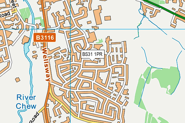 BS31 1PR map - OS VectorMap District (Ordnance Survey)