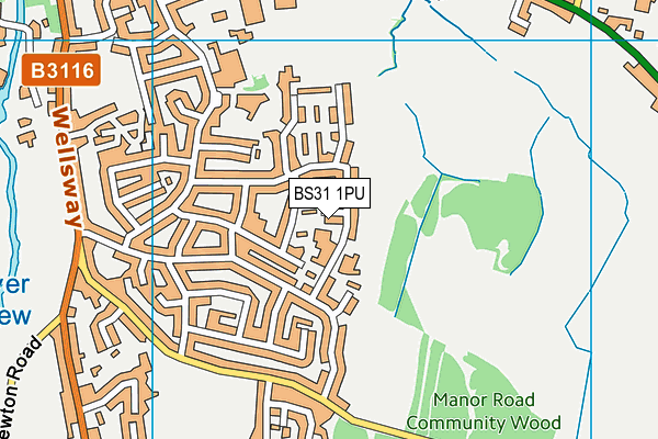 BS31 1PU map - OS VectorMap District (Ordnance Survey)